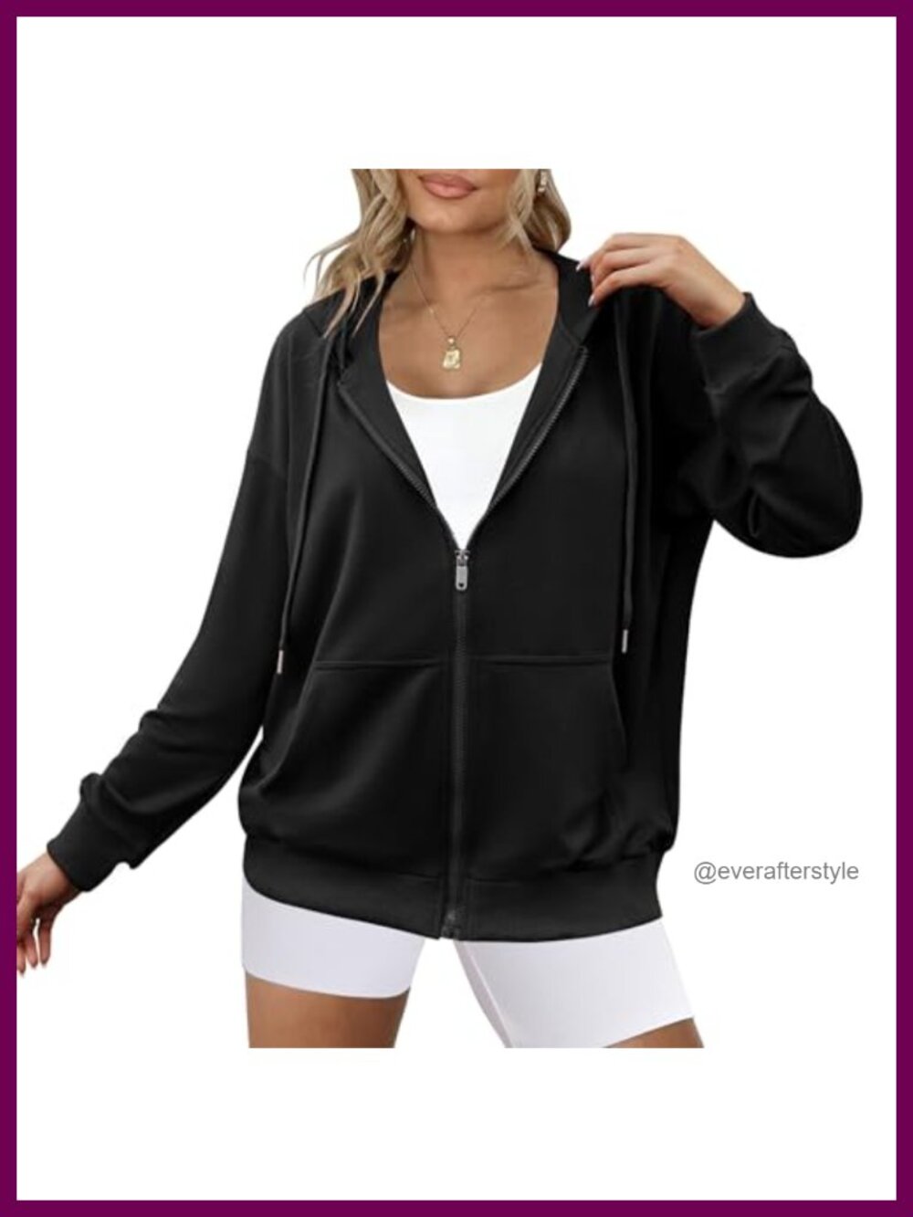 Zeagoo Womens Lightweight Full Zip Hoodie Oversized Sweatshirt Casual